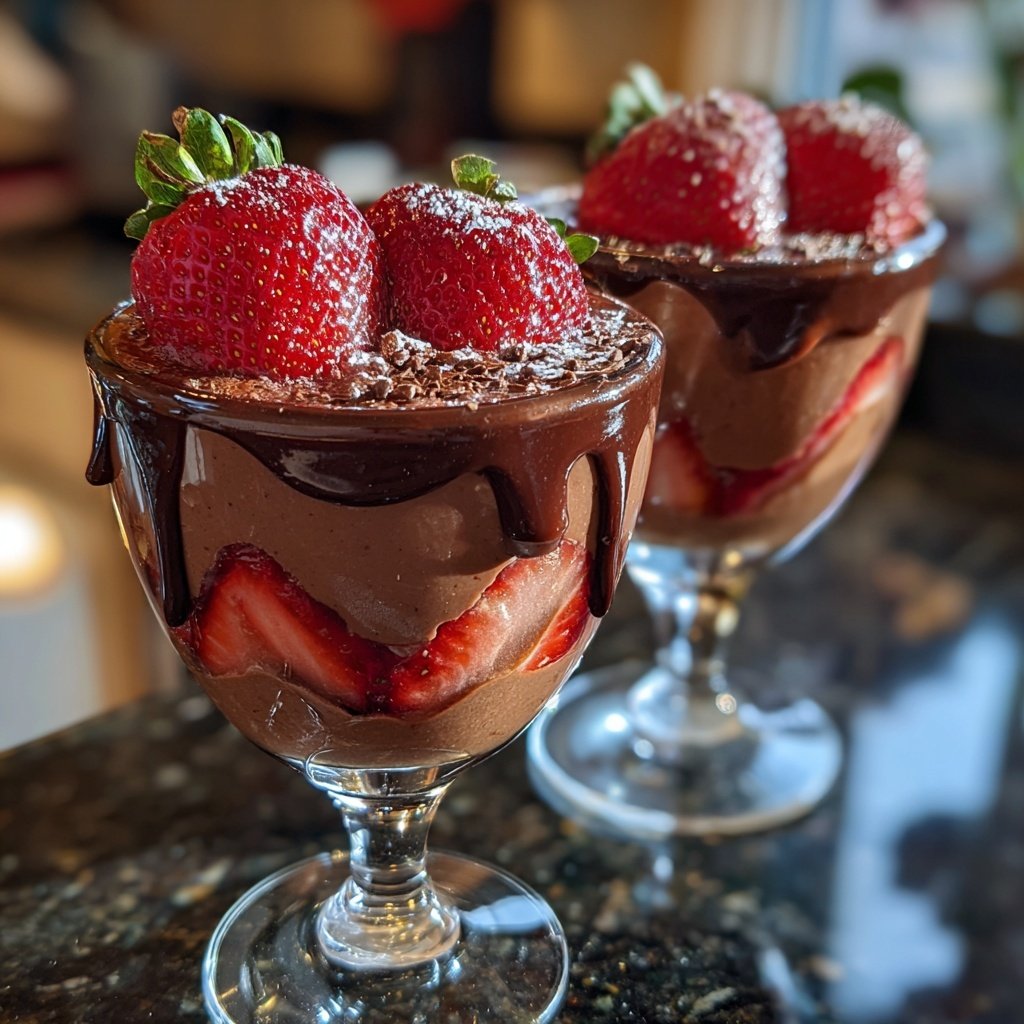 Chocolate Strawberry Dessert Glasses
