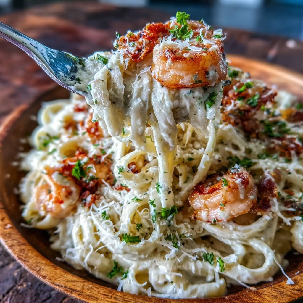 Shrimp Cream Sauce Pasta