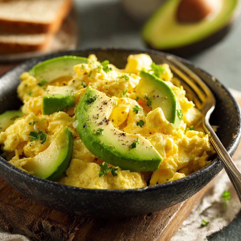 Keto Breakfast Egg And Avocado Bowl