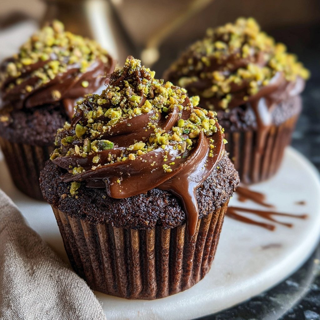 Chocolate Pistachio Cupcakes